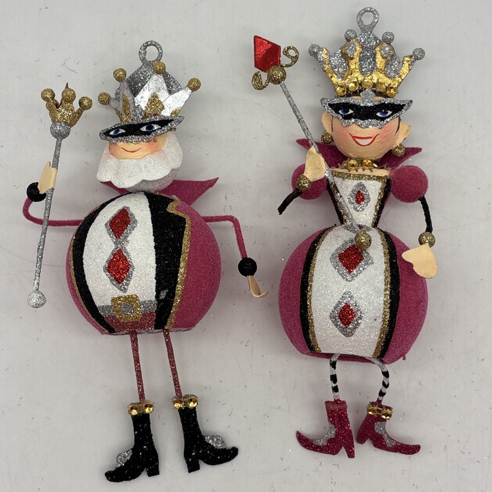 Vintage Pier 1 King & Queen Of Diamonds Figurines Ornaments Valentine 7"